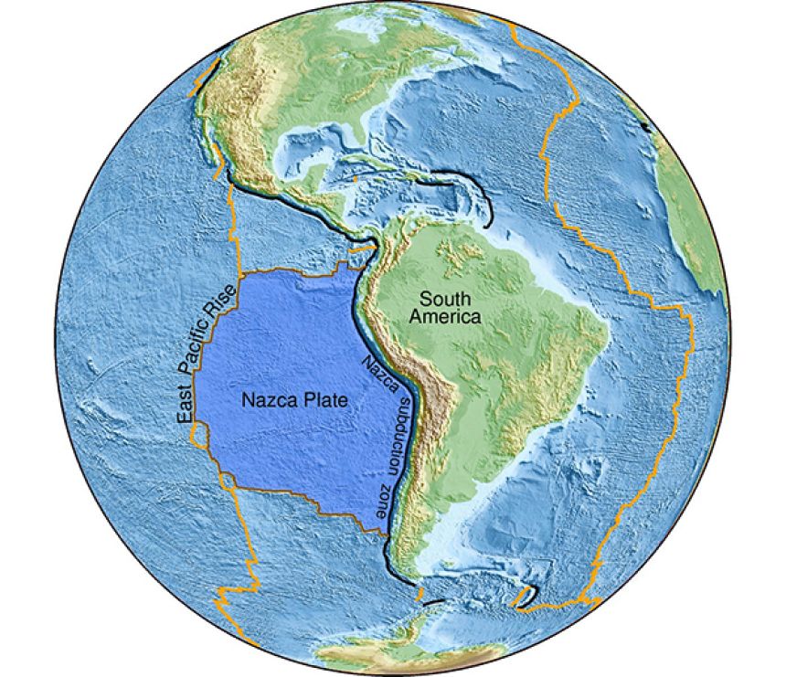 地球の内部、マントルから発見された太古の海底の痕跡を示すイメージ画像